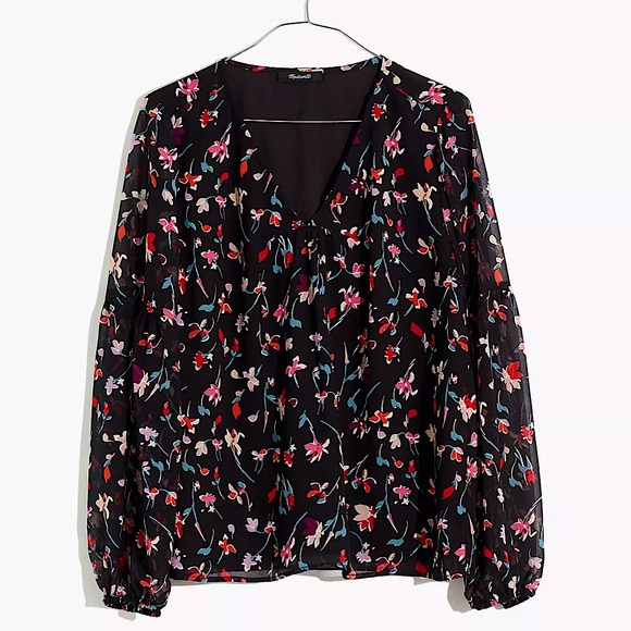 Madewell Tops - *NWOT* MADEWELL Shirred-Sleeve V- Neck Blouse
